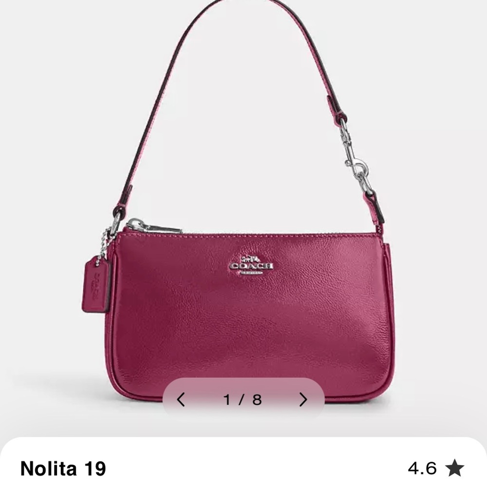 Coach Nolita 19 in Pink leather with silver hardware